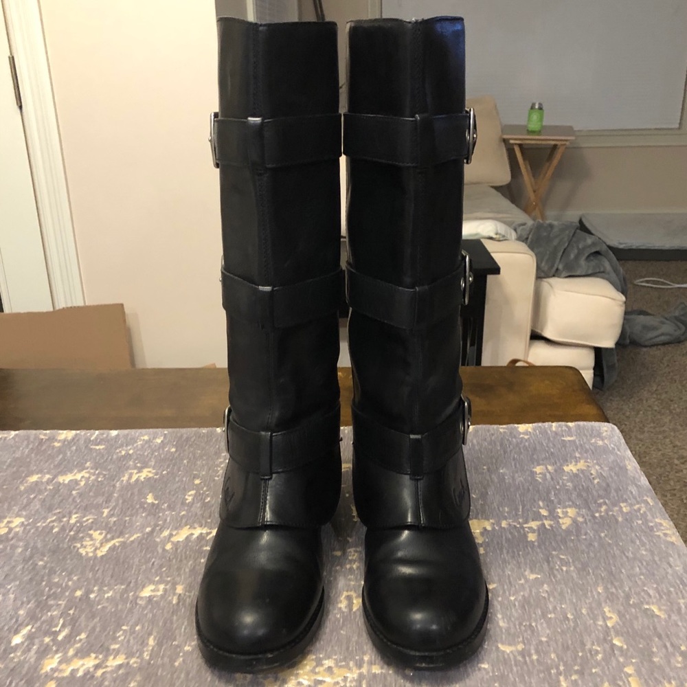 Coach Jordan Black Leather Riding Boots - Picture 6 of 8